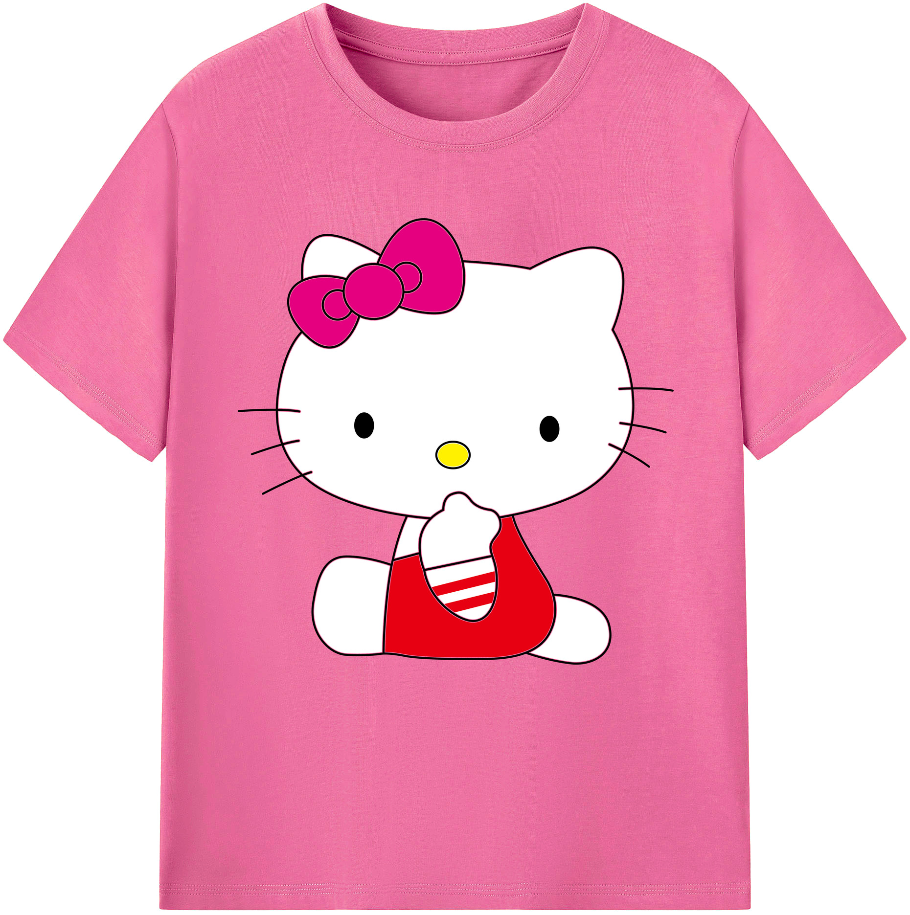 （画像用） Hello Kitty ハローキティ レディースカジュアルプリントTシャツ（綿100％）